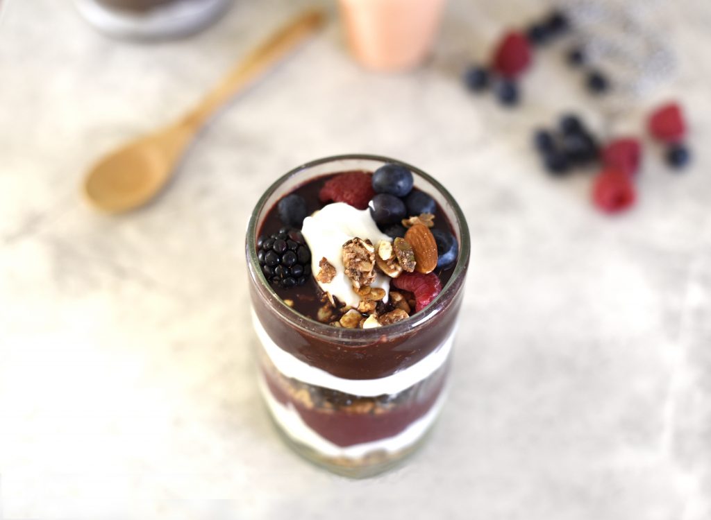 fruit and yogurt parfait - 5 healthy snacks for the pregnant mom - mama bird box - gifts for pregnancy