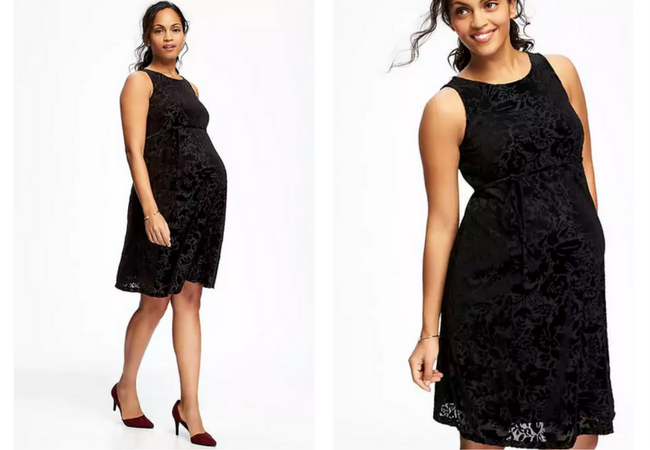 Image of Old Navy Maternity Dress - holiday maternity party dresses that will show off your baby bump in style - mama bird box - gifts for pregnant mom